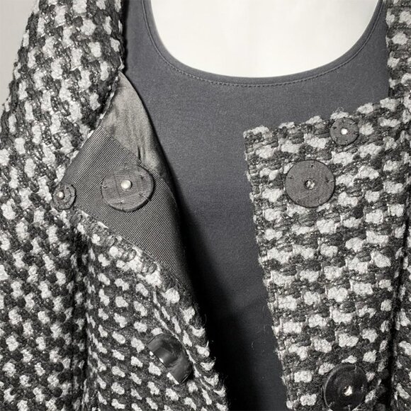 MARC JACOBS Metallic Tweed Coat With Built In Scarf - Picture 8 of 12
